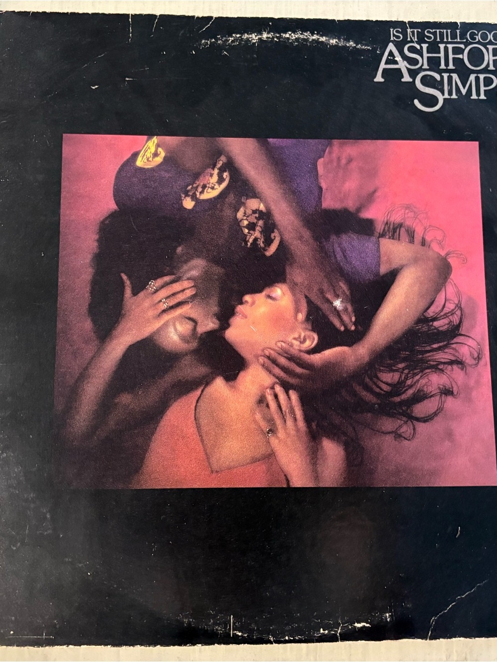 Vintage Vinyl Album Cover with Pink Portrait